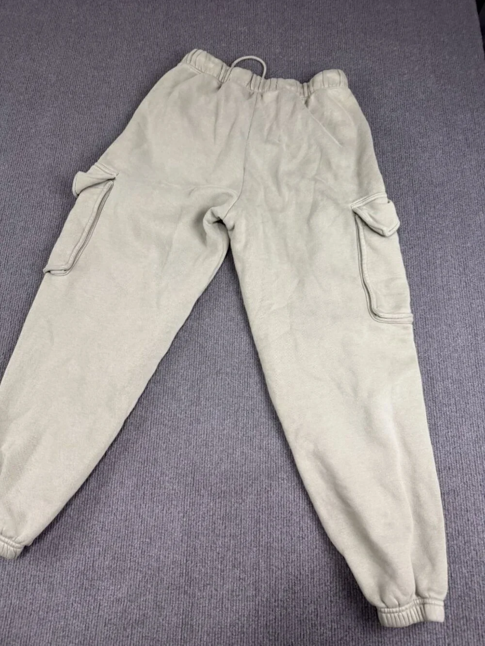 Abercrombie & Fitch Mens Cargo Joggers M Gray Elastic Waist Drawstring Pockets